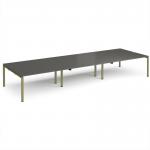 Adapt triple back to back desks 4800mm x 1600mm - green frame, storm grey top E4816-GN-OG