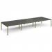 Adapt triple back to back desks 4800mm x 1600mm - green frame, storm grey top E4816-GN-OG