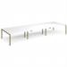 Adapt triple back to back desks 4800mm x 1600mm - green frame, white top E4816-GN-WH