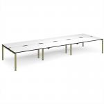 Adapt triple back to back desks 4800mm x 1600mm - green frame, white top, black edge E4816-GN-WK