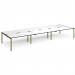 Adapt triple back to back desks 4800mm x 1600mm - green frame, white top, black edge E4816-GN-WK
