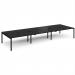 Adapt triple back to back desks 4800mm x 1600mm - black frame, black top E4816-K-BK