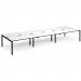 Adapt triple back to back desks 4800mm x 1600mm - black frame, white top, black edge E4816-K-WK