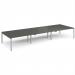 Adapt triple back to back desks 4800mm x 1600mm - silver frame, storm grey top E4816-S-OG
