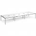 Adapt triple back to back desks 4800mm x 1600mm - silver frame, white top, black edge E4816-S-WK