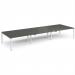 Adapt triple back to back desks 4800mm x 1600mm - white frame, storm grey top E4816-WH-OG