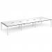 Adapt triple back to back desks 4800mm x 1600mm - white frame, white top, black edge E4816-WH-WK
