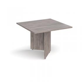Arrow head leg square extension table 1000mm x 1000mm - grey oak EB10GO
