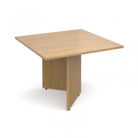 Arrow head leg square extension table 1000mm x 1000mm - oak