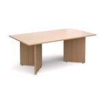 Arrow head leg rectangular boardroom table 1800mm x 1000mm - beech EB18B