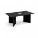 Arrow head leg rectangular boardroom table 1800mm x 1000mm with central cutout 272mm x 132mm - Black EB18-CO-BK