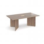 Arrow head leg rectangular boardroom table 1800mm x 1000mm with central cutout 272mm x 132mm - Barcelona Walnut EB18-CO-BW