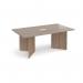 Arrow head leg rectangular boardroom table 1800mm x 1000mm with central cutout 272mm x 132mm - Barcelona Walnut EB18-CO-BW