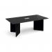 Arrow head leg rectangular boardroom table 2000mm x 1000mm with central cutout 272mm x 132mm - Black EB20-CO-BK