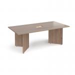 Arrow head leg rectangular boardroom table 2000mm x 1000mm with central cutout 272mm x 132mm - Barcelona Walnut EB20-CO-BW