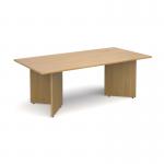 Arrow head leg rectangular boardroom table 2000mm x 1000mm - oak EB20O