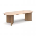 Arrow head leg radial end boardroom table 2400mm x 1000mm - beech EB24B