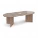 Arrow head leg radial end boardroom table 2400mm x 1000mm with central cutout 272mm x 132mm - Barcelona Walnut EB24-CO-BW