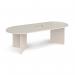 Arrow head leg radial end boardroom table 2400mm x 1000mm with central cutout 272mm x 132mm - Light Grey EB24-CO-LG