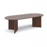 Arrow head leg radial end boardroom table 2400mm x 1000mm - walnut EB24W