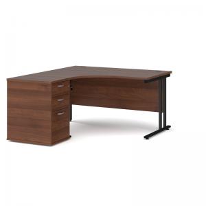 Maestro 25 left hand ergonomic desk 1400mm with black cantilever frame