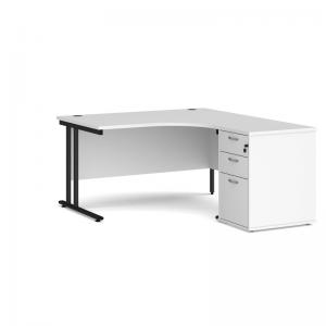 Maestro 25 right hand ergonomic desk 1400mm with black cantilever