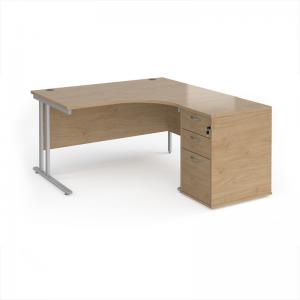 Maestro 25 right hand ergonomic desk 1400mm with silver cantilever