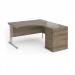 Maestro 25 right hand ergonomic desk 1400mm with silver cantilever frame and desk high pedestal - Nebraska Oak EBS14RNO