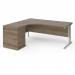 Maestro 25 left hand ergonomic desk 1800mm with silver cantilever frame and desk high pedestal - Nebraska Oak EBS18LNO