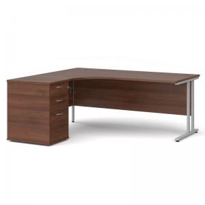 Maestro 25 left hand ergonomic desk 1800mm with silver cantilever