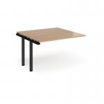Adapt boardroom table add on unit 1200mm x 1200mm - black frame, beech top EBT1212-AB-K-B