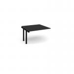 Adapt boardroom table add on unit 1200mm x 1200mm - black frame, black top EBT1212-AB-K-BK