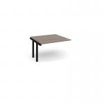 Adapt boardroom table add on unit 1200mm x 1200mm - black frame, Barcelona walnut top EBT1212-AB-K-BW