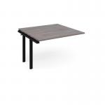 Adapt boardroom table add on unit 1200mm x 1200mm - black frame and grey oak top EBT1212-AB-K-GO