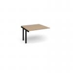 Adapt boardroom table add on unit 1200mm x 1200mm - black frame, kendal oak top EBT1212-AB-K-KO