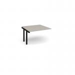 Adapt boardroom table add on unit 1200mm x 1200mm - black frame, light grey top EBT1212-AB-K-LG