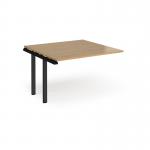 Adapt boardroom table add on unit 1200mm x 1200mm - black frame, oak top EBT1212-AB-K-O