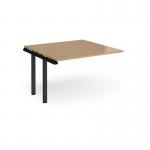 Adapt boardroom table add on unit 1200mm x 1200mm - black frame and oak top EBT1212-AB-K-O