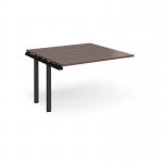 Adapt boardroom table add on unit 1200mm x 1200mm - black frame, walnut top EBT1212-AB-K-W