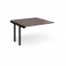 Adapt boardroom table add on unit 1200mm x 1200mm - black frame, walnut top EBT1212-AB-K-W