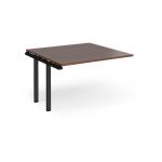 Adapt boardroom table add on unit 1200mm x 1200mm - black frame and walnut top EBT1212-AB-K-W