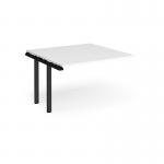 Adapt boardroom table add on unit 1200mm x 1200mm - black frame, white top EBT1212-AB-K-WH