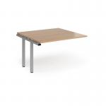 Adapt boardroom table add on unit 1200mm x 1200mm - silver frame, beech top EBT1212-AB-S-B