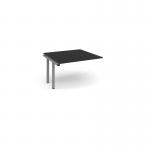Adapt boardroom table add on unit 1200mm x 1200mm - silver frame, black top EBT1212-AB-S-BK