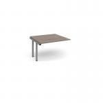 Adapt boardroom table add on unit 1200mm x 1200mm - silver frame, barcelona walnut top EBT1212-AB-S-BW