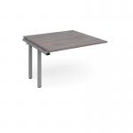 Adapt boardroom table add on unit 1200mm x 1200mm - silver frame and grey oak top