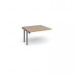 Adapt boardroom table add on unit 1200mm x 1200mm - silver frame, kendal oak top EBT1212-AB-S-KO