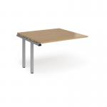 Adapt boardroom table add on unit 1200mm x 1200mm - silver frame and oak top