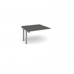 Adapt boardroom table add on unit 1200mm x 1200mm - silver frame, onyx grey top EBT1212-AB-S-OG