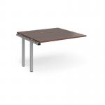 Adapt boardroom table add on unit 1200mm x 1200mm - silver frame, walnut top EBT1212-AB-S-W